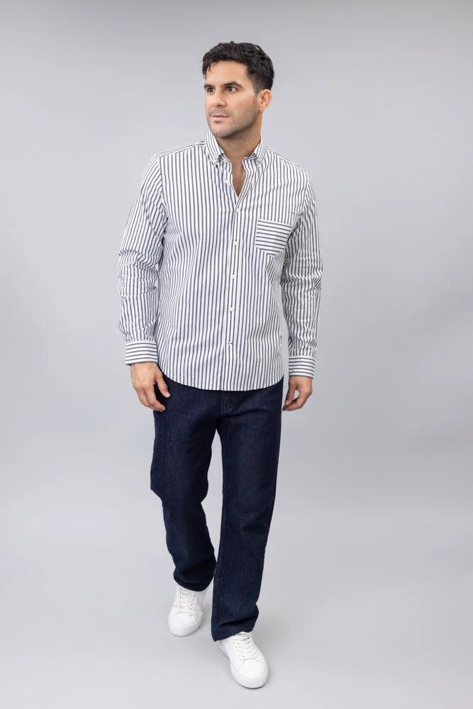 Camisa Nautica Mangas Largas Rayas Para Caballeros by Nautica