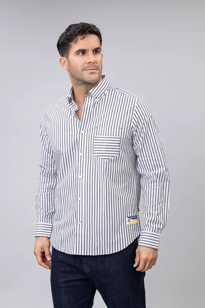 Camisa Nautica Mangas Largas Rayas Para Caballeros by Nautica