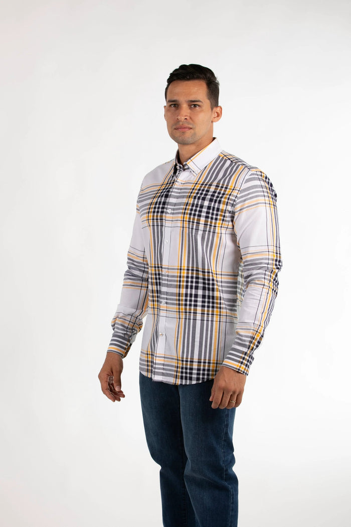Camisa Oscar De La Renta Mangas Largas Cuadros Para Caballeros by Oscar De La Renta