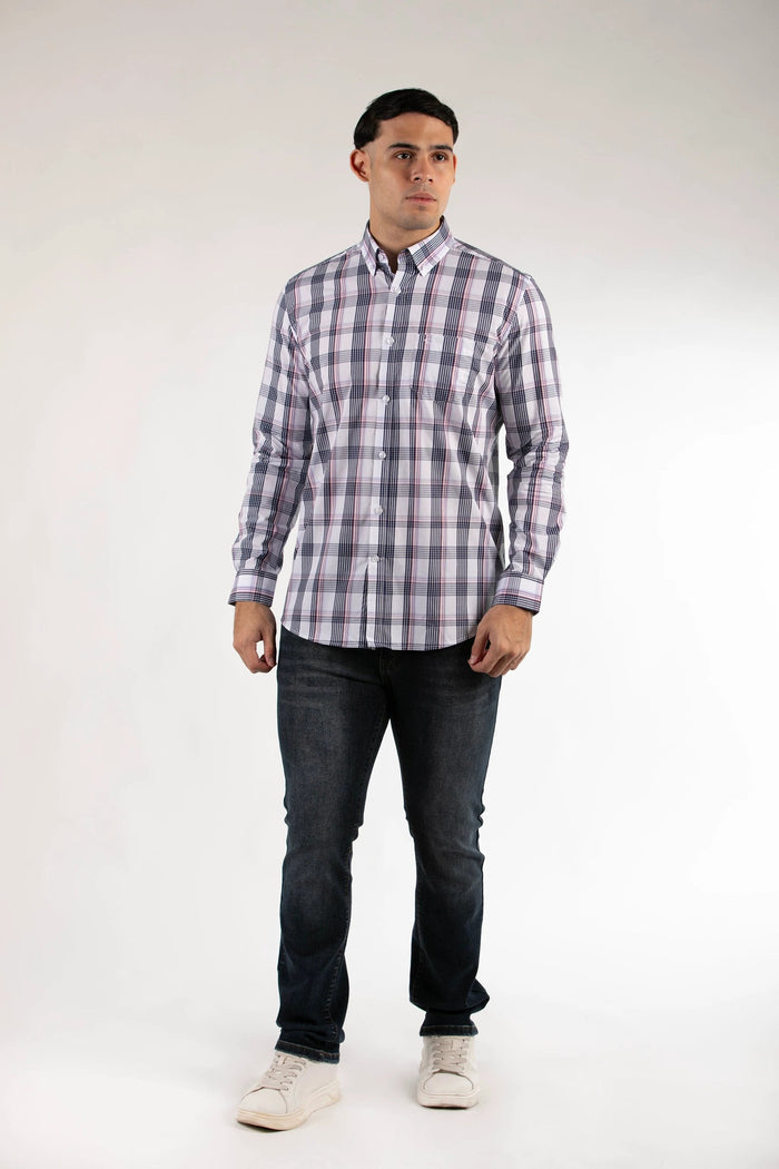 Camisa Oscar De La Renta Mangas Largas Cuadros Para Caballeros by Oscar De La Renta