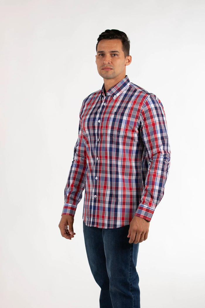 Camisa Oscar De La Renta Mangas Largas Cuadros Para Caballeros by Oscar De La Renta