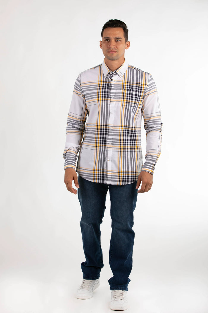 Camisa Oscar De La Renta Mangas Largas Cuadros Para Caballeros by Oscar De La Renta