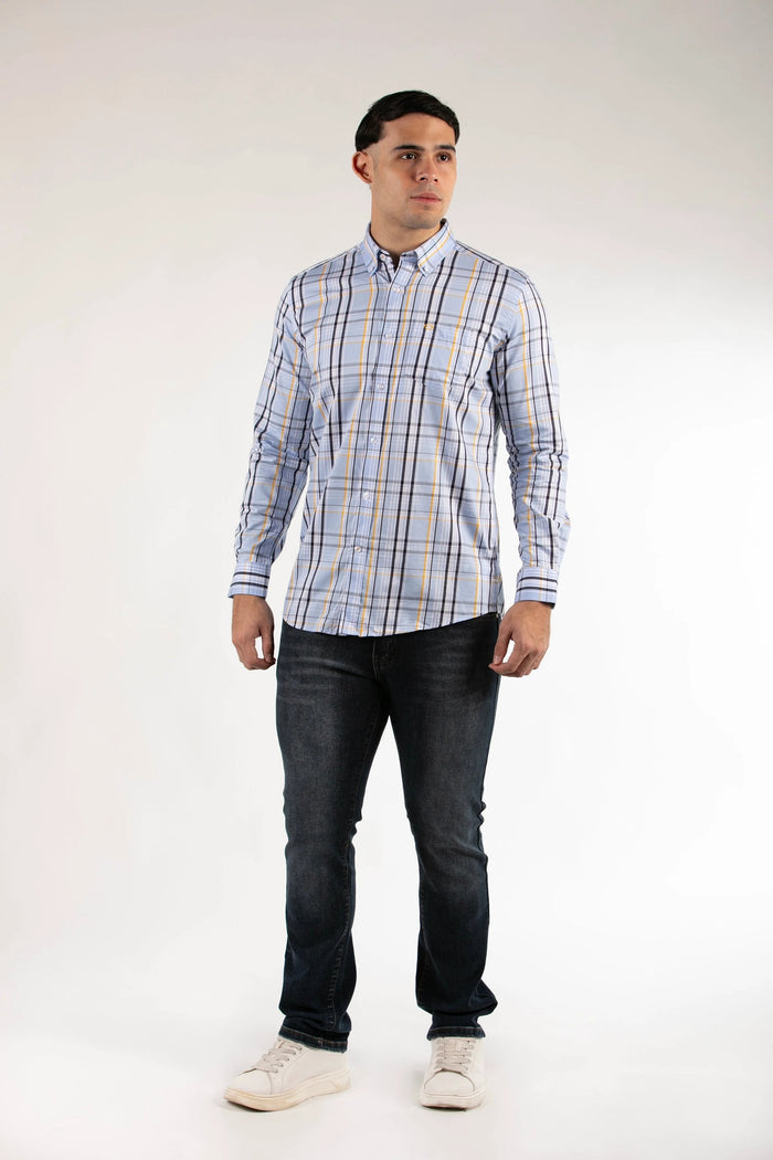 Camisa Oscar De La Renta Mangas Largas Cuadros Para Caballeros by Oscar De La Renta