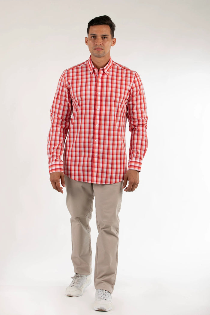 Camisa Oscar De La Renta Mangas Largas Cuadros Para Caballeros by Oscar De La Renta