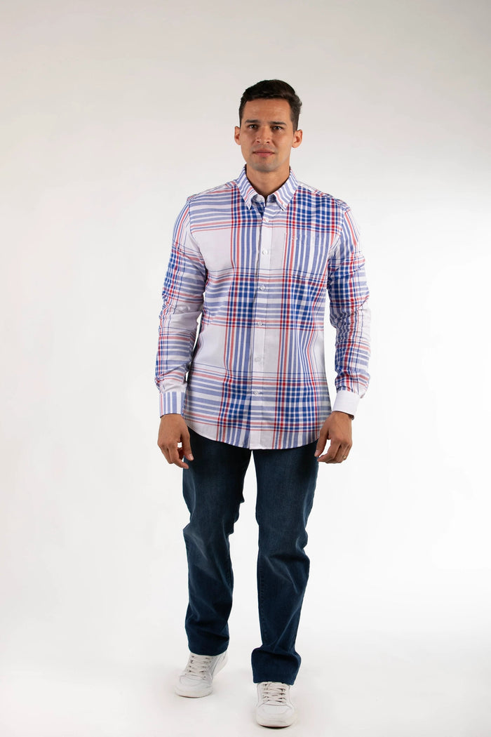 Camisa Oscar De La Renta Mangas Largas Cuadros Para Caballeros by Oscar De La Renta