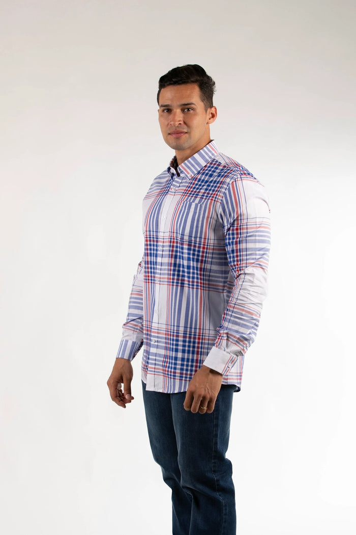 Camisa Oscar De La Renta Mangas Largas Cuadros Para Caballeros by Oscar De La Renta