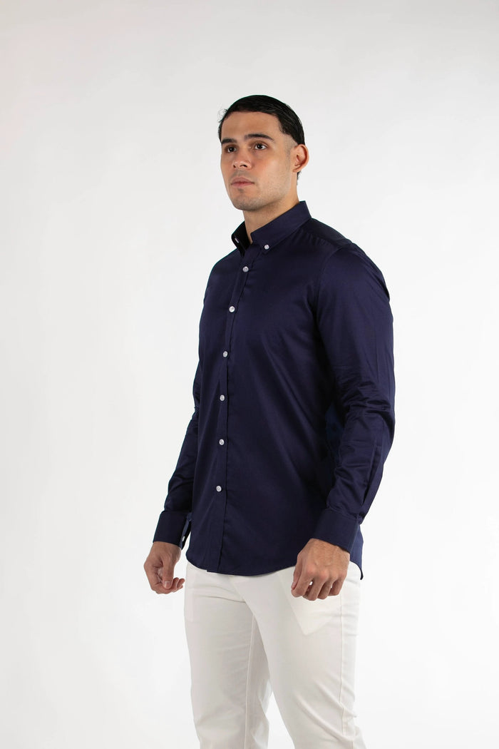 Camisa Oscar De La Renta Mangas Largas Lisa Para Caballeros by Oscar De La Renta