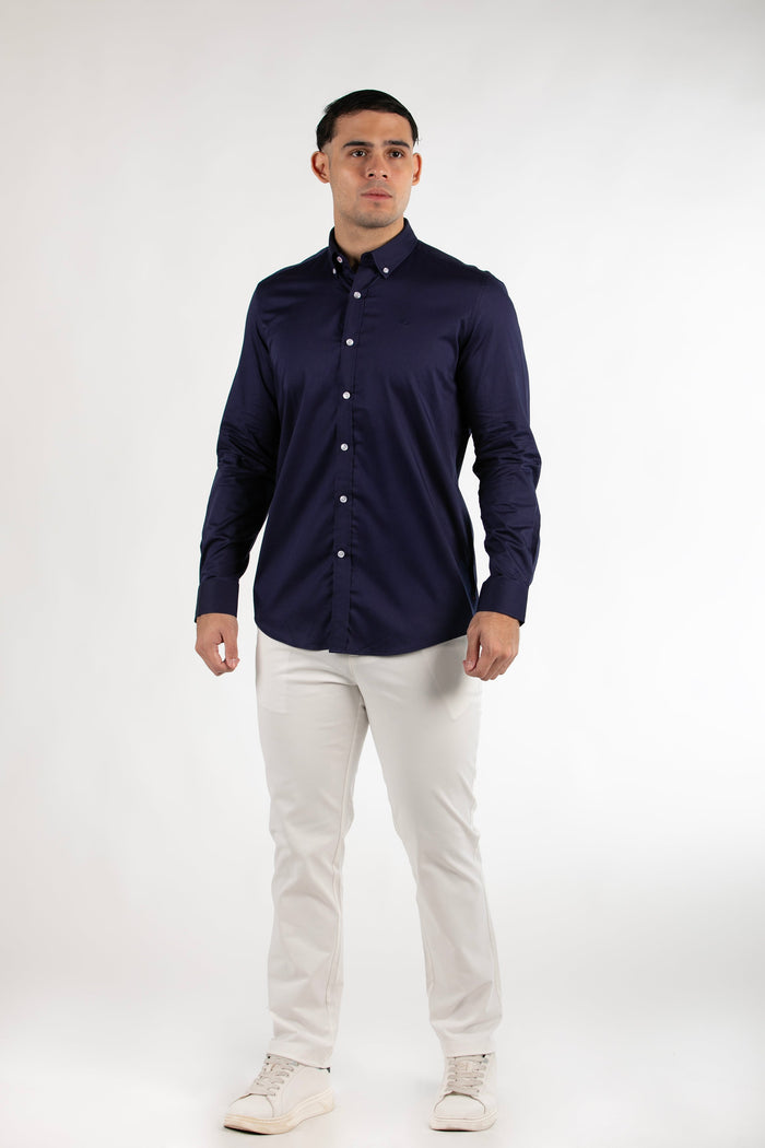 Camisa Oscar De La Renta Mangas Largas Lisa Para Caballeros by Oscar De La Renta