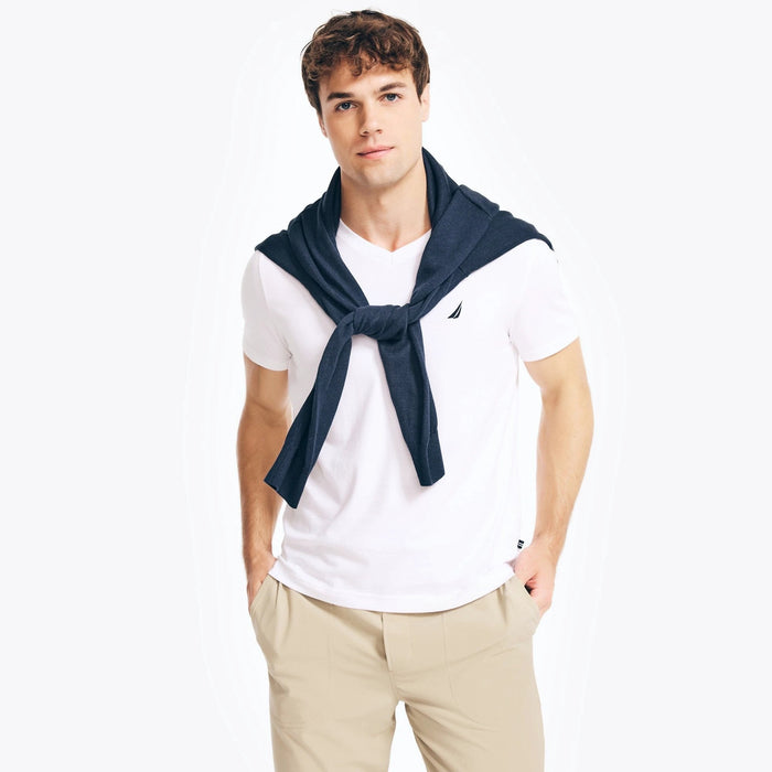 Camiseta Nautica Mangas Cortas Lisa P/ Caballeros V71008-1BW by Nautica