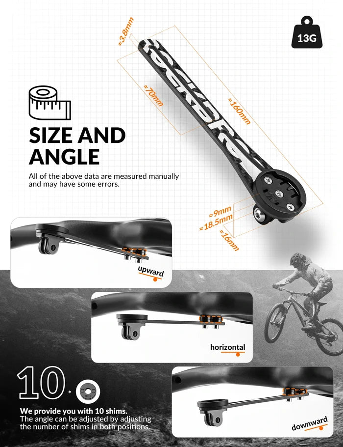 ROCKBROS carbon fiber bike computer mount for garmin bryton giant
#Type_Big Logo