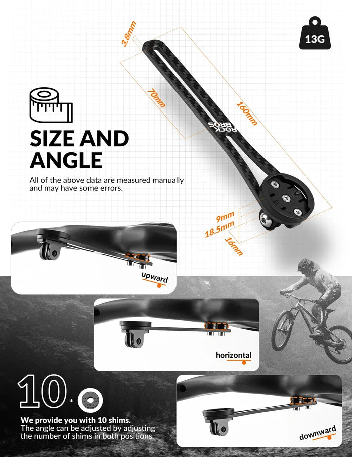 ROCKBROS carbon fiber bike computer mount for garmin bryton giant
#Type_Small Logo