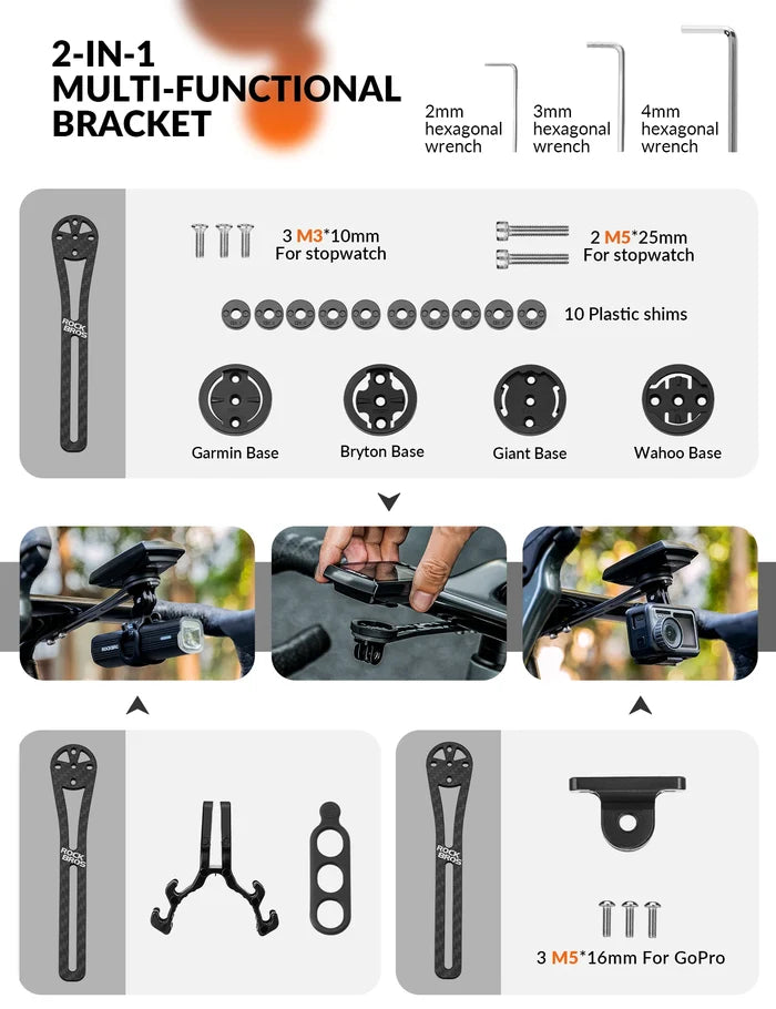 ROCKBROS carbon fiber bike computer mount for garmin bryton giant
#Type_Small Logo