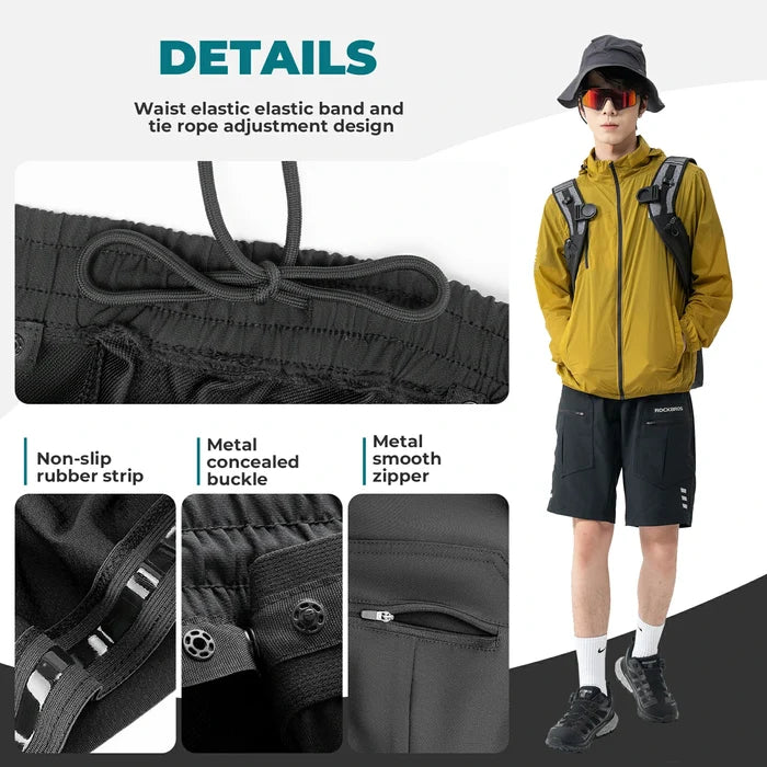 Casual Cycling Shorts with Padded Liner & Zipped Pockets
