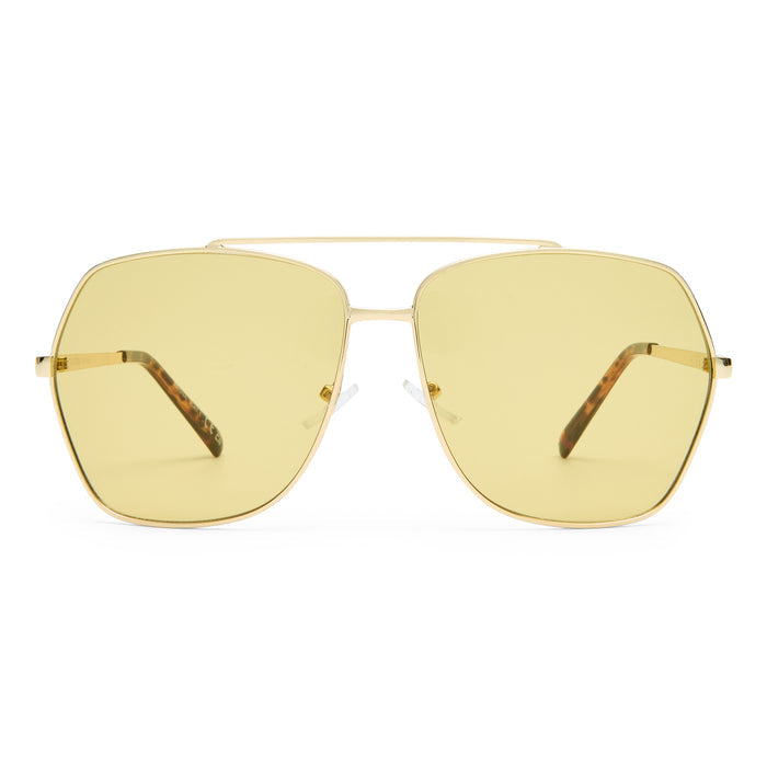 Celestine Gold Amber Tort Uni-Sex Aviator Sunglasses | Aire