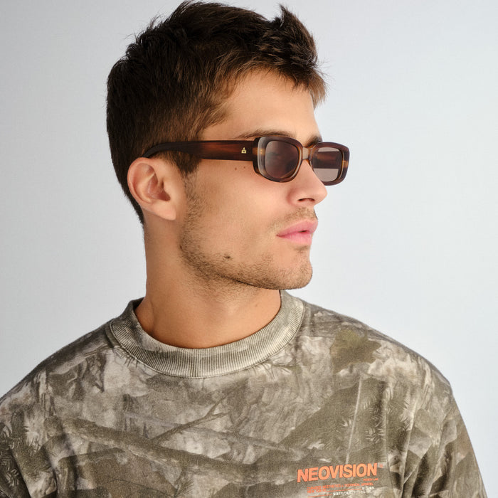 Ceres Chocolate Haze Uni-Sex Rectangle Sunglasses | Aire