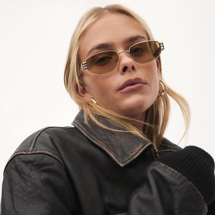 Cloudfare Gold Dark Tort Uni-Sex Aviator Sunglasses | Aire