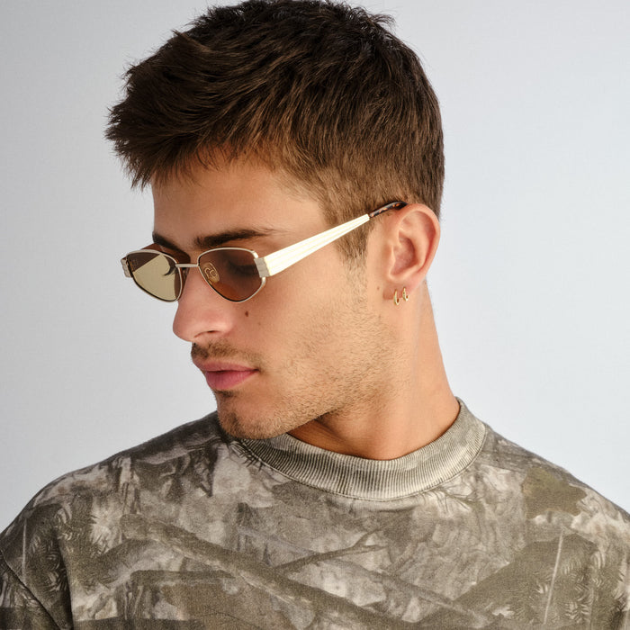 Cloudfare Gold Dark Tort Uni-Sex Aviator Sunglasses | Aire