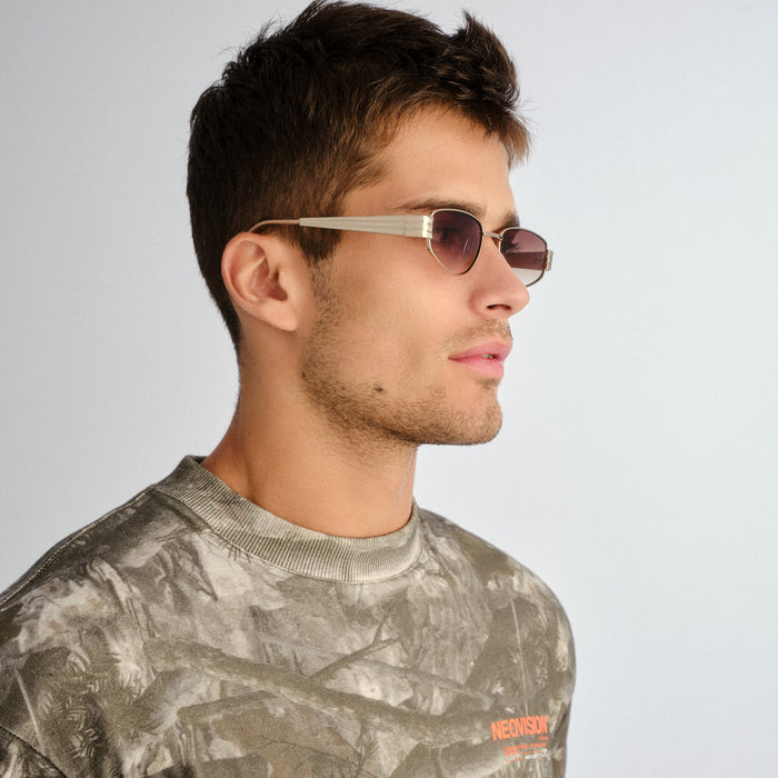 Cloudfare Gold Sand Uni-Sex Aviator Sunglasses | Aire