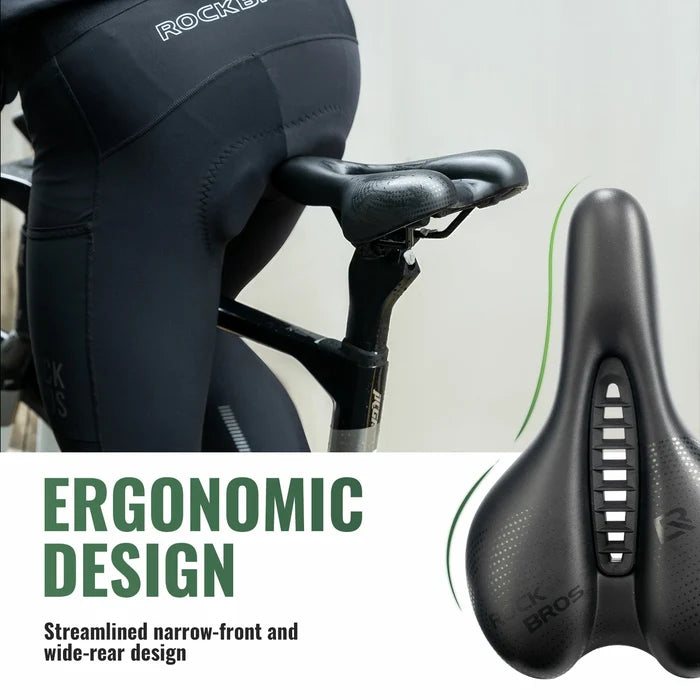 ROCKBROS comfortable bicycle saddle with PU leather surface