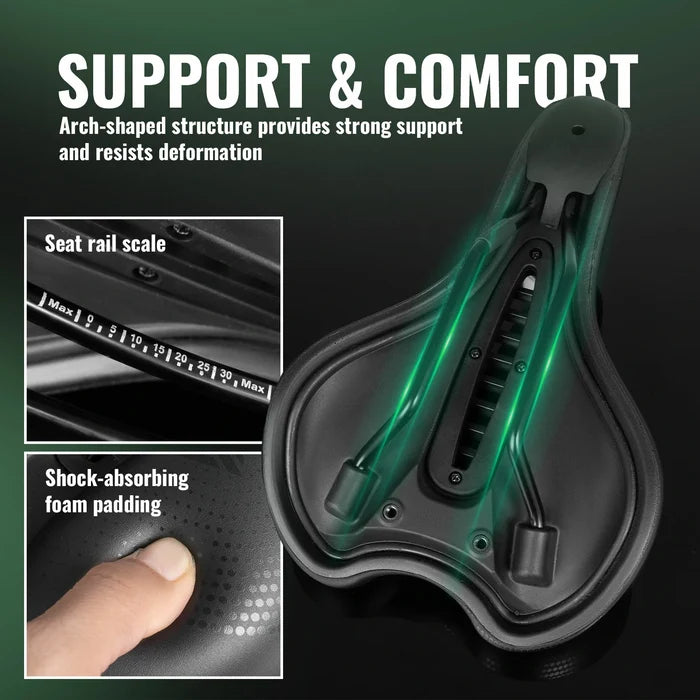 ROCKBROS comfortable bicycle saddle with PU leather surface