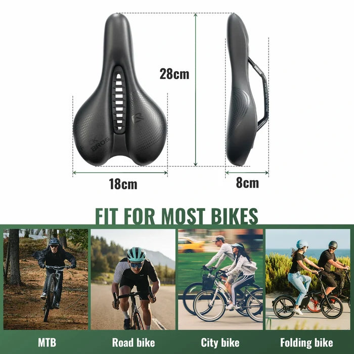 ROCKBROS comfortable bicycle saddle with PU leather surface