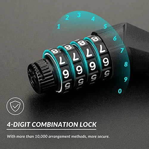 Compact Bike Helmet Lock with Retractable Cable
