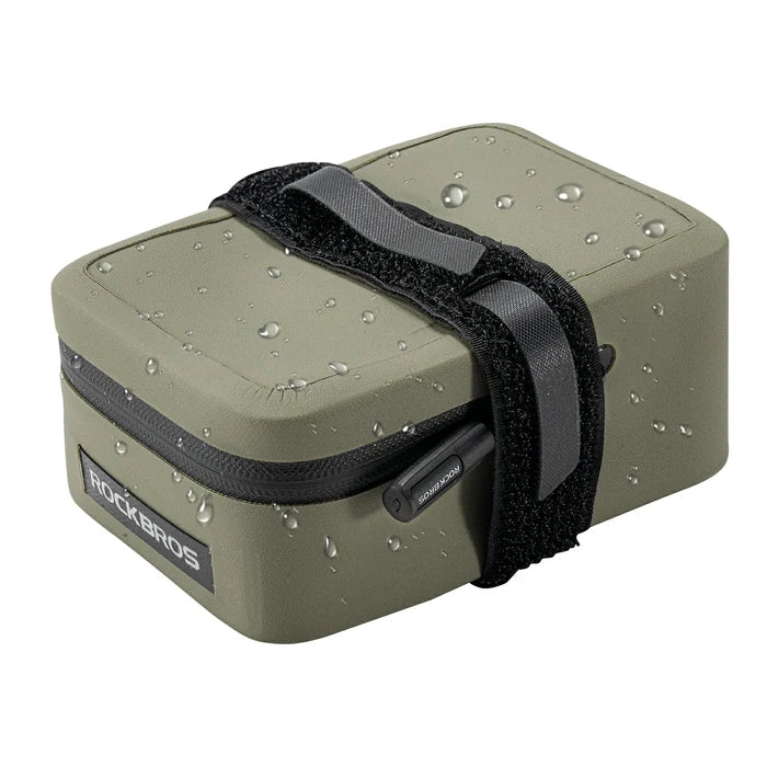 Compact Waterproof Bike Saddle Bag for Tools & Essentials#Color_Gray Green