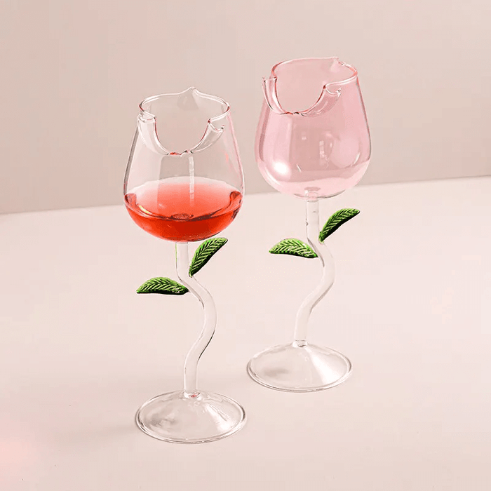 Copa de Vino Estilo Flores