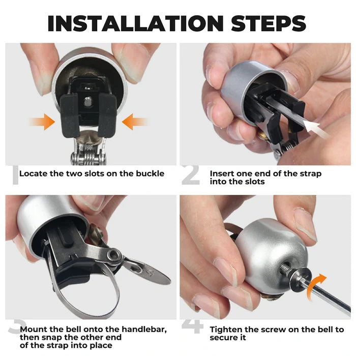 ROCKBROS cycling bell ring loud handlebar alarm bicycle bell black twin pack