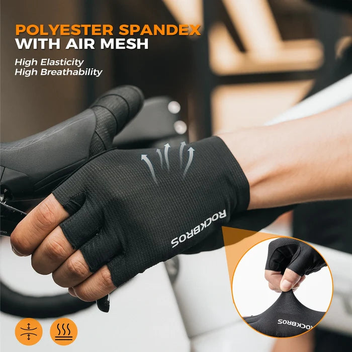ROCKBROS cycling gloves half finger sbr padded
