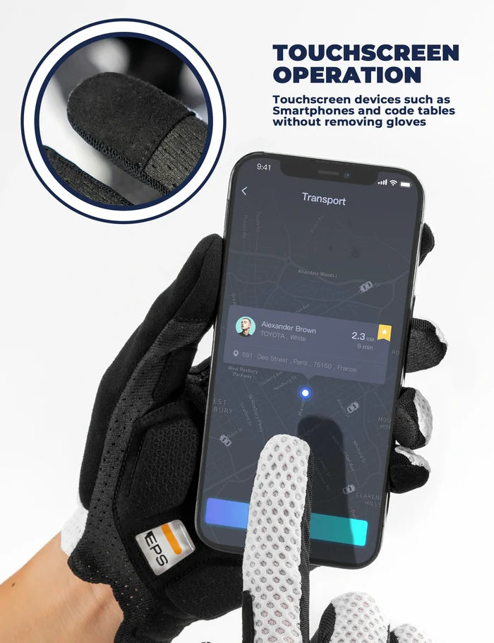 padded cycling gloves with touchscreen fingertips for comfortable and secure bike riding