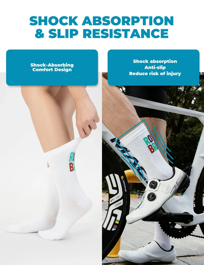 ROCKBROS cycling socks 2 pack quick dry cushioned arch support