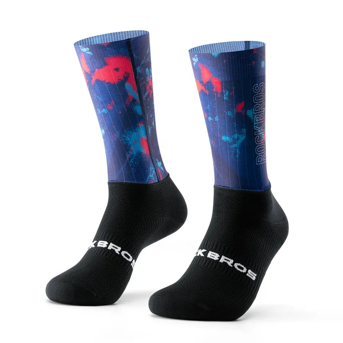 ROCKBROS cycling socks quick dry compression arch support
#Color_Psychedelic Blue