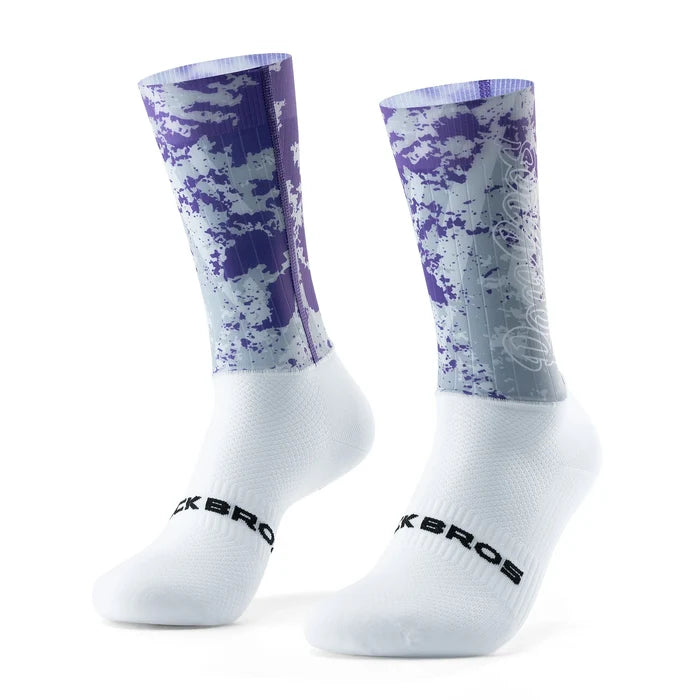 ROCKBROS cycling socks quick dry compression arch support
#Color_Graffiti Purple