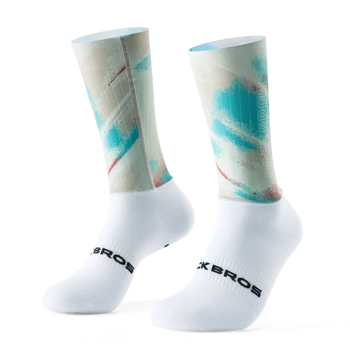 ROCKBROS cycling socks quick dry compression arch support
#Color_Gradient Green