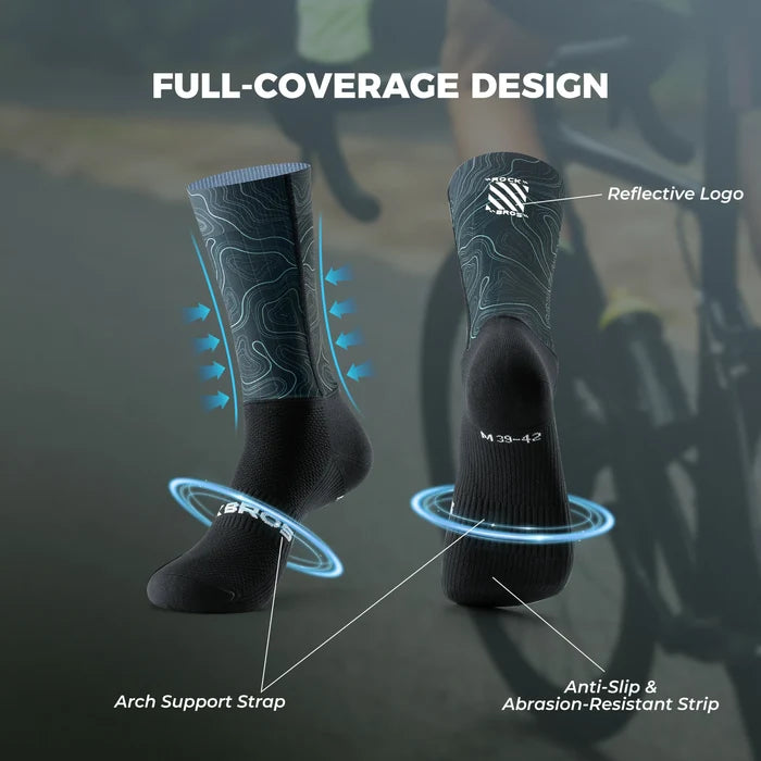 ROCKBROS cycling socks quick dry compression arch support