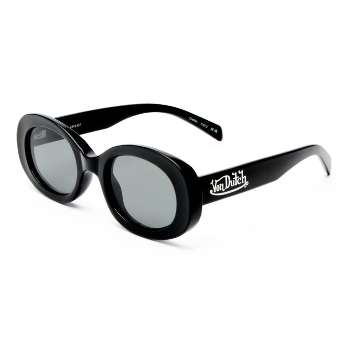 Dazed Black Female Oval Sunglasses | Aire