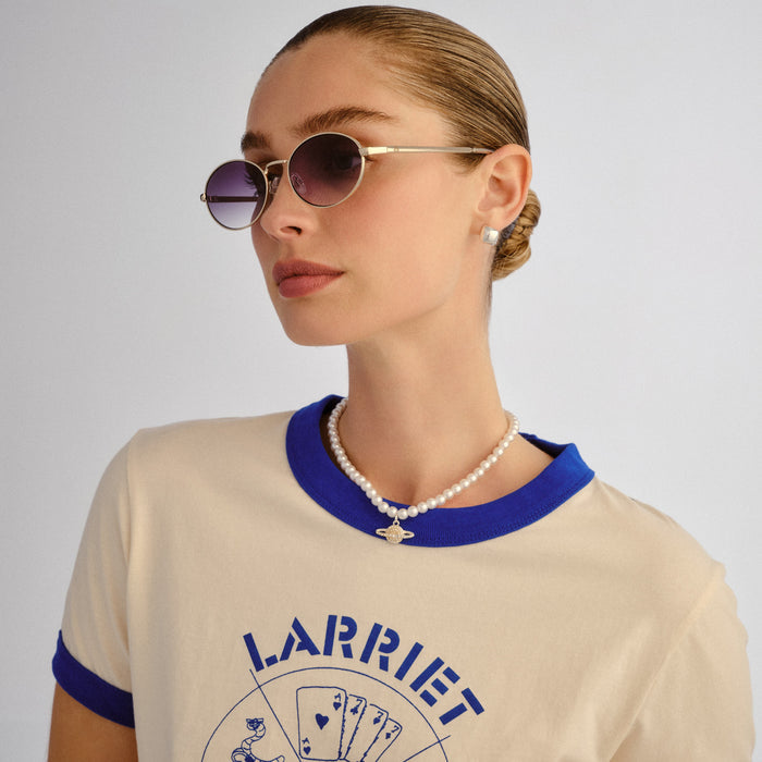 Ephermeris Gold Uni-Sex Oval Sunglasses | Aire