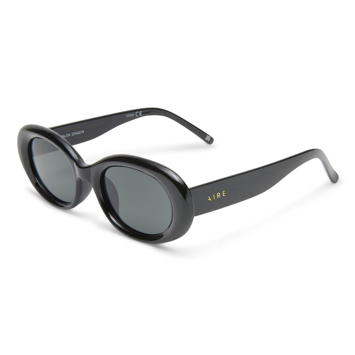 Epsilon Black Female Oval Sunglasses | Aire