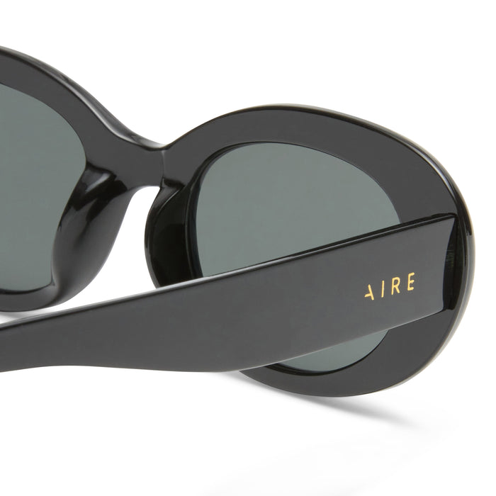 Epsilon Black Female Oval Sunglasses | Aire