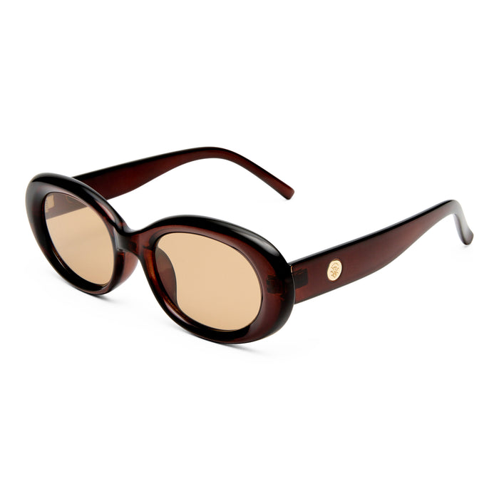 Epsilon Chocolate Female Oval Sunglasses | Aire