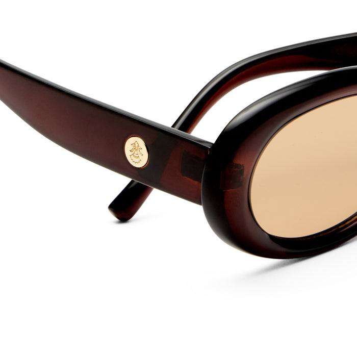 Epsilon Chocolate Female Oval Sunglasses | Aire