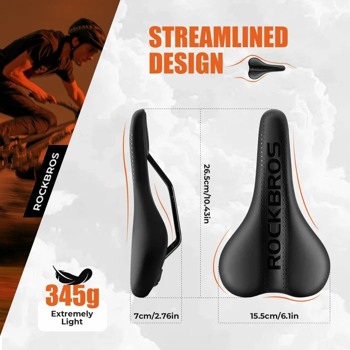 ROCKBROS ergonomic bike saddle soft high-density foam seat