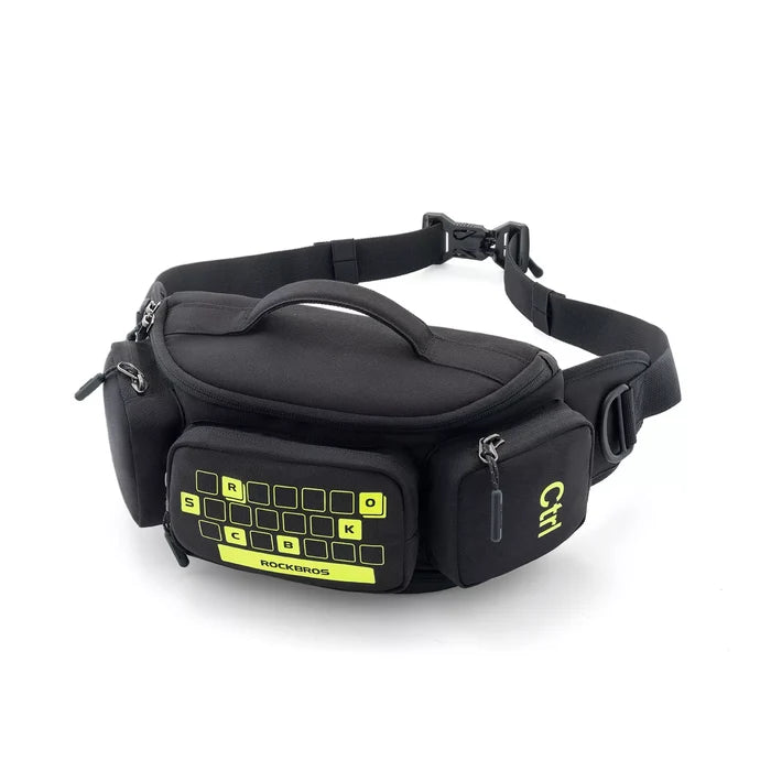 Expandable cycling and motorbike waist bag#Color_Black / Neon Yellow