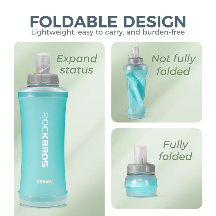 ROCKBROS foldable water bottle cycling bottle 500ml