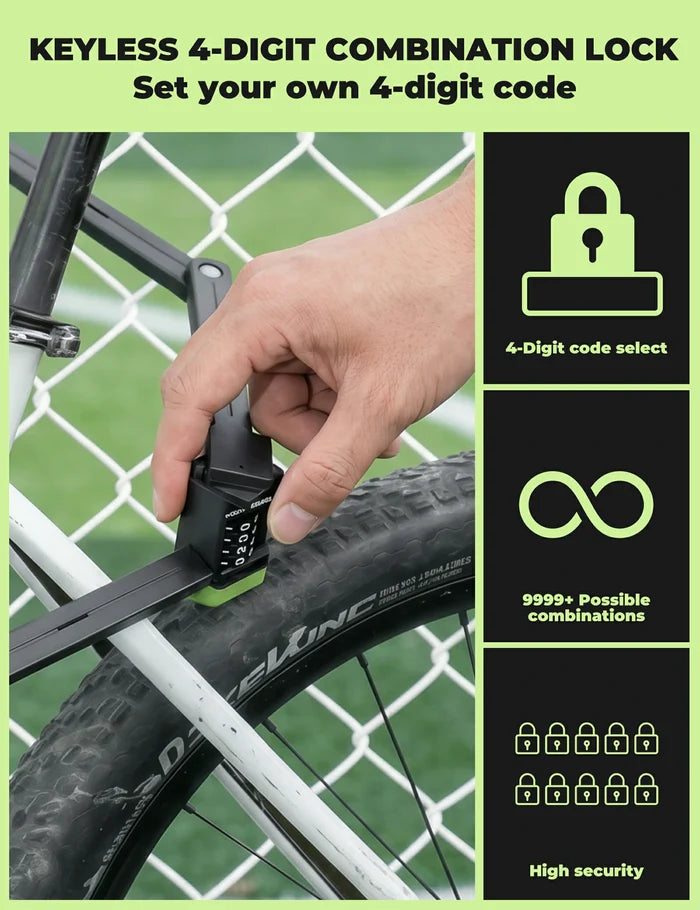 ROCKBROS folding bike lock combination waterproof anti theft 120cm