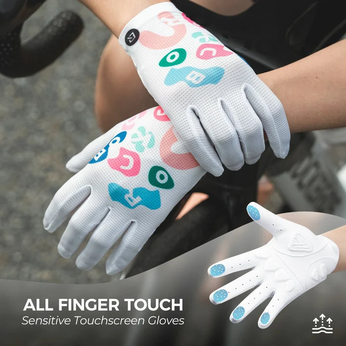 ROCKBROS full finger cycling gloves colourful breathable