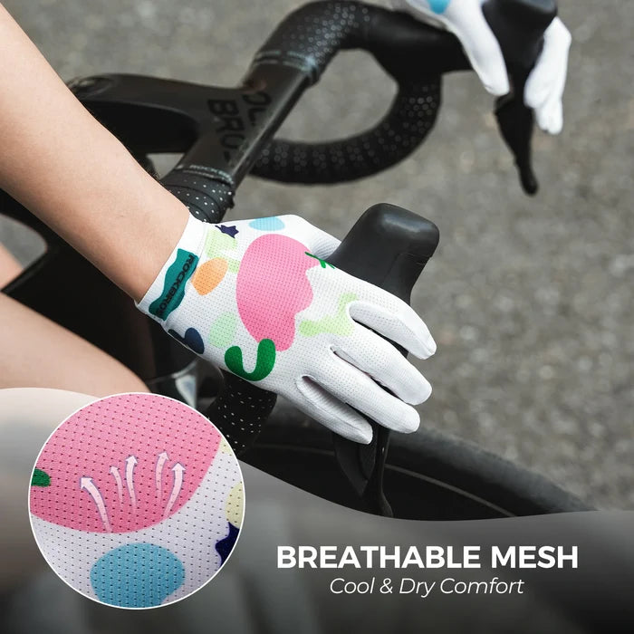 ROCKBROS full finger cycling gloves colourful breathable