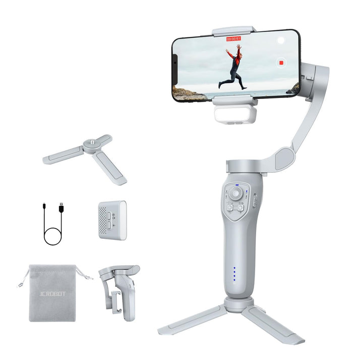 Gimbal Estabilizador De Teléfono De 3 Ejes Con Luz De Relleno Ajustable