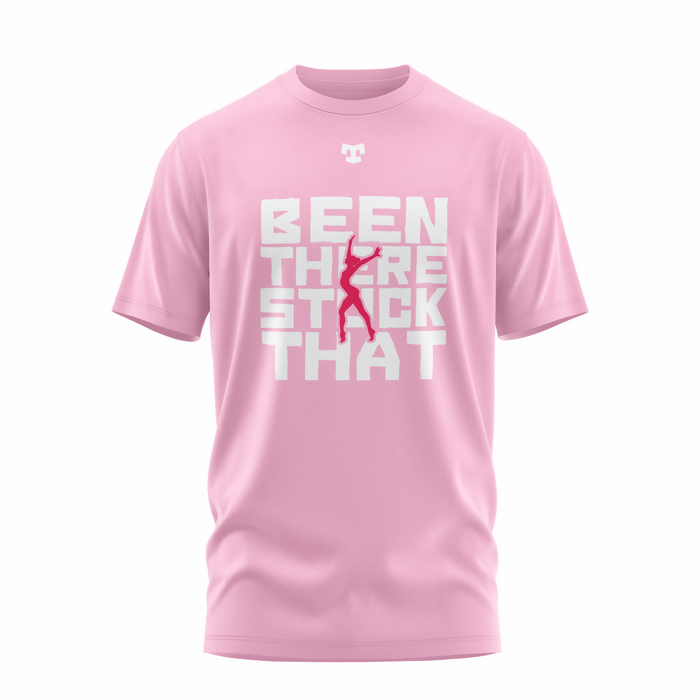 Been there stuck that tee front bubblegum small